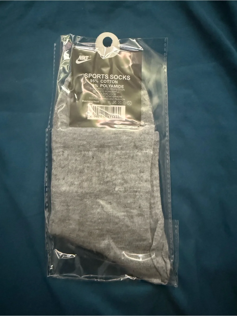 Nike Grey Crew Socks with Black Swoosh